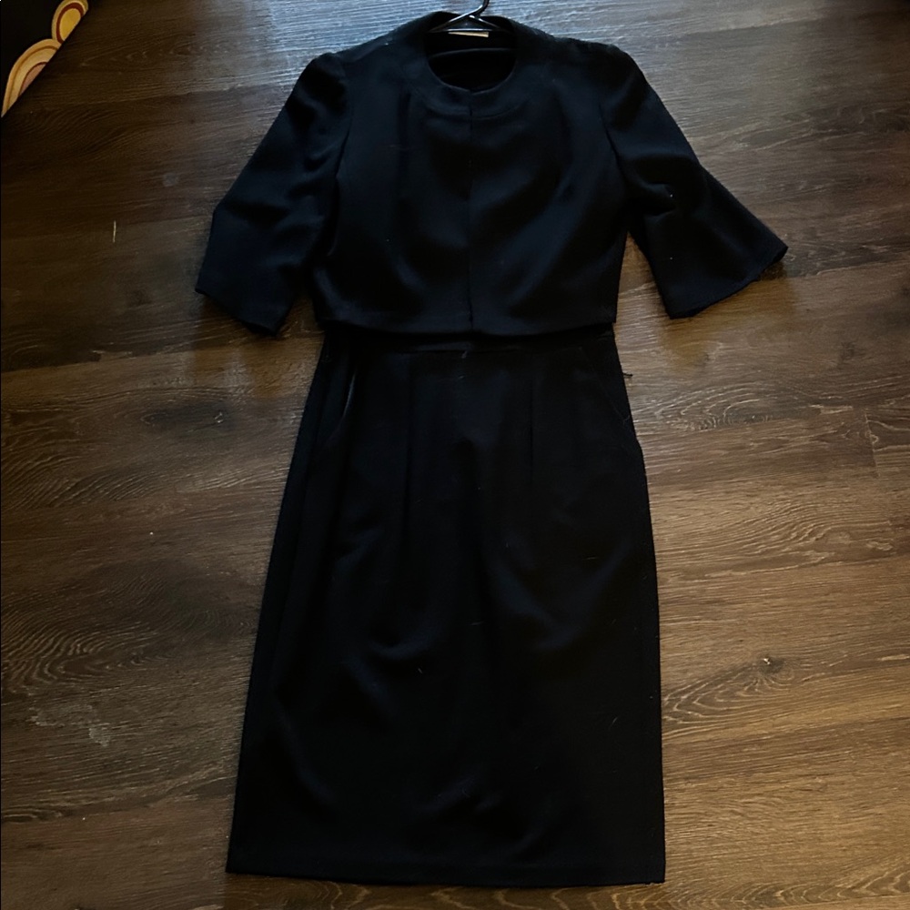 Calvin Klein Elegant Black Long Sleeve Dress